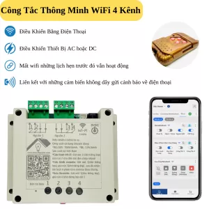 Công Tắc Thông Minh WiFi 4 Kênh